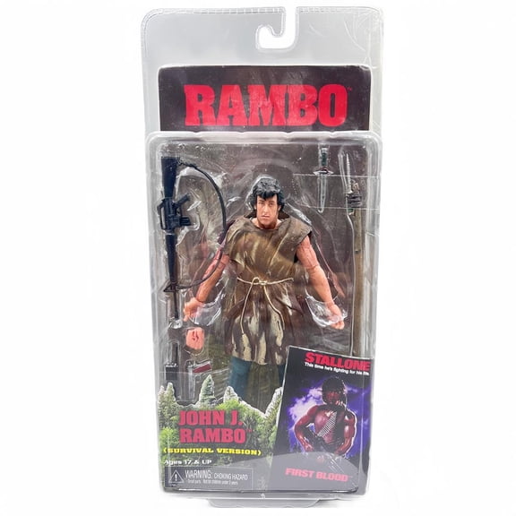 John J Rambo First Blood Survival Version Action Figure Sylvester Stallone Collectible Model