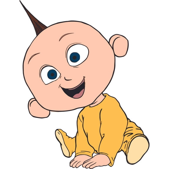 John Jack Jack Jackson Logo Cute Baby Boy Brother The Incredibles 3 Movie Removable Peel Self Stick Wall Decal Sticker Art Bathroom Kids Room Pixar Home Decor Cartoon Character Wall Decal