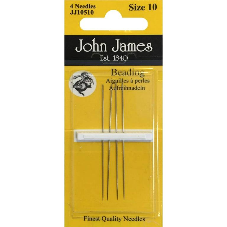 John James Needles ~ Size 10 Ball Point Beading ~ 6pk