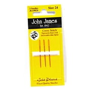 John James Cross Stitch Tapestry Gold Needles Size 24 3ct