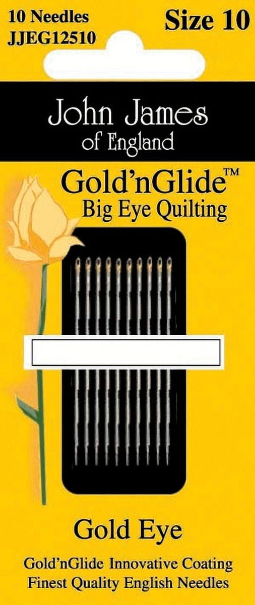 John James Gold'n Glide Big Eye Quilting NeedlesSize 10 10/Pkg