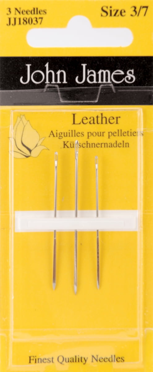 John James Leather Needles Assorted Sizes 3/7 - 3 per package