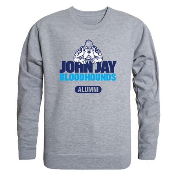 John Jay College Bloodhounds Alumni Fleece Pullover Crewneck Sweatshirt, Heather Grey - Extra Large