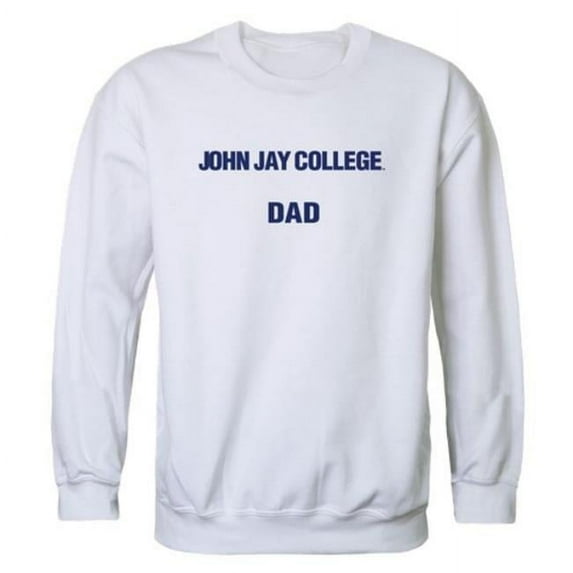 John Jay College Bloodhounds Dad Crewneck Sweatshirt, White - 2XL