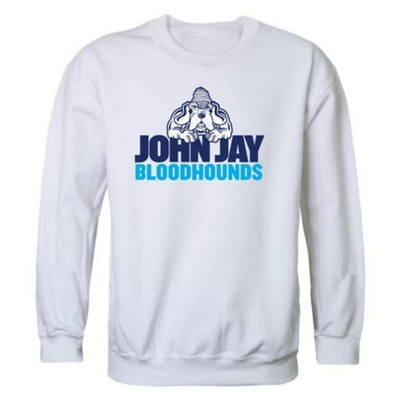 John Jay College of Criminal Justice Bloodhounds Campus Crewneck Sweatshirt, White - Medium