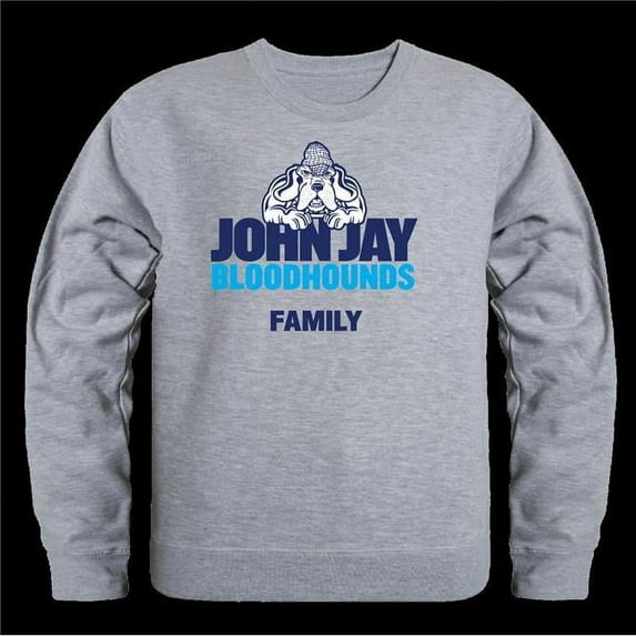John Jay College of Criminal Justice Bloodhounds Family Crewneck Sweatshirt, Heather Grey - Small