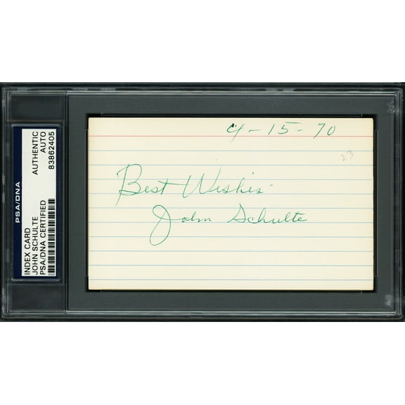John "Johnny" Schulte Autographed 3x5 Index Card New York Yankees "Best Wishes" PSA/DNA #83862405