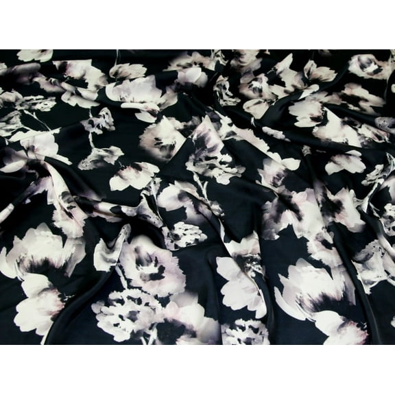 John Kaldor Paris Charmeuse Silky Satin Fabric Black - per yard