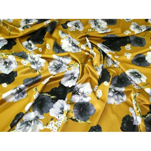 John Kaldor Santa Cruz Stretch Woven Satin Fabric Gold - per yard