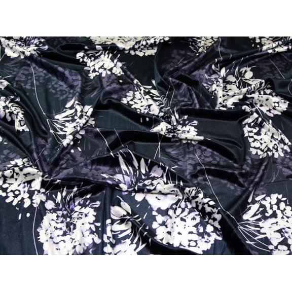 John Kaldor Velvet Velour Knit Dress Fabric Purple - per yard