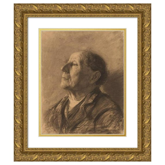 John Kavanagh 12x14 Gold Ornate Wood Frame and Double Matted Museum Art Print Titled - Portrait of an Old Man (C. 1884)