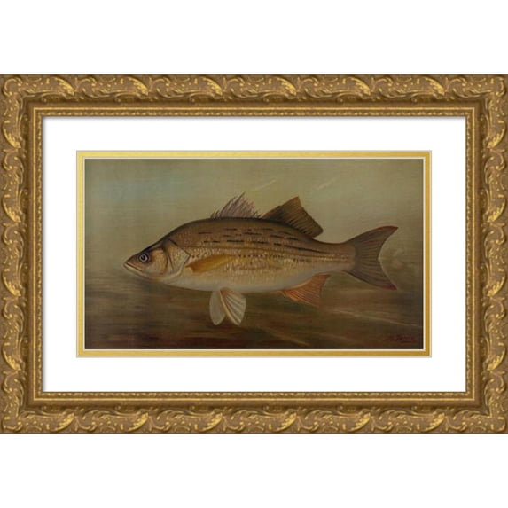 John L. Petrie 14x10 Gold Ornate Wood Frame and Double Matted Museum Art Print Titled - The Pike, Lucius Lucius. (1898)