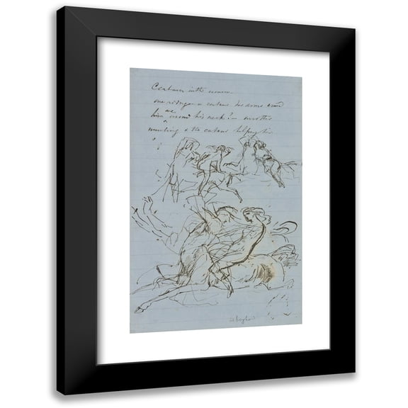 John La Farge 11x14 Black Modern Framed Museum Art Print Titled - Centaur With Woman (Mid to Late 19th Century)