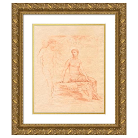John La Farge 20x24 Gold Ornate Framed and Double Matted Museum Art Print Titled - Bacchus and Ariadne (C. 1880)