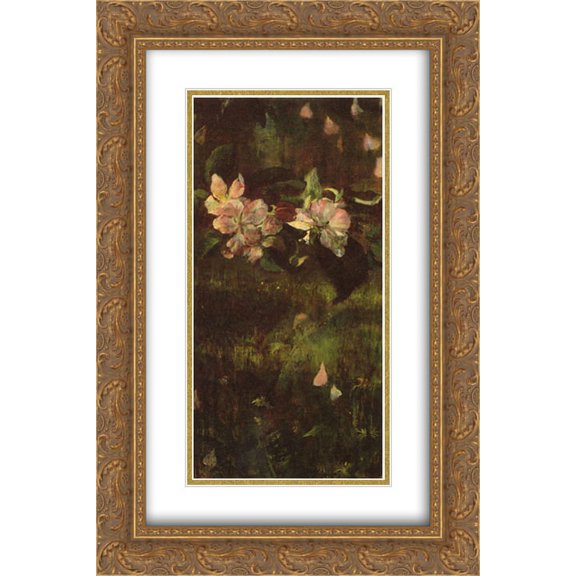 John LaFarge 2x Matted 16x24 Gold Ornate Framed Art Print 'Apple Blossoms'