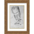 thumbnail image 1 of John LaFarge 2x Matted 18x24 Gold Ornate Framed Art Print 'Father Hecker Reading Goethe', 1 of 2