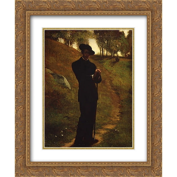 John LaFarge 2x Matted 20x24 Gold Ornate Framed Art Print 'Portrait of the Painter'
