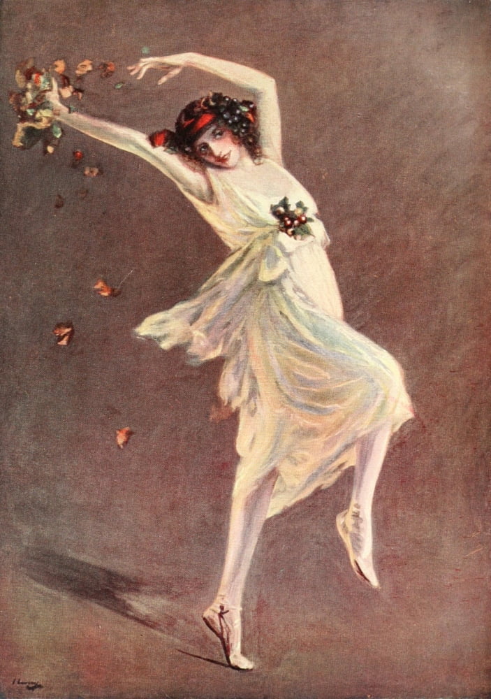 John Lavery & his Work 1911 Anna Pavlova as Bacchante Canvas Art - J Lavery (18 x 24)