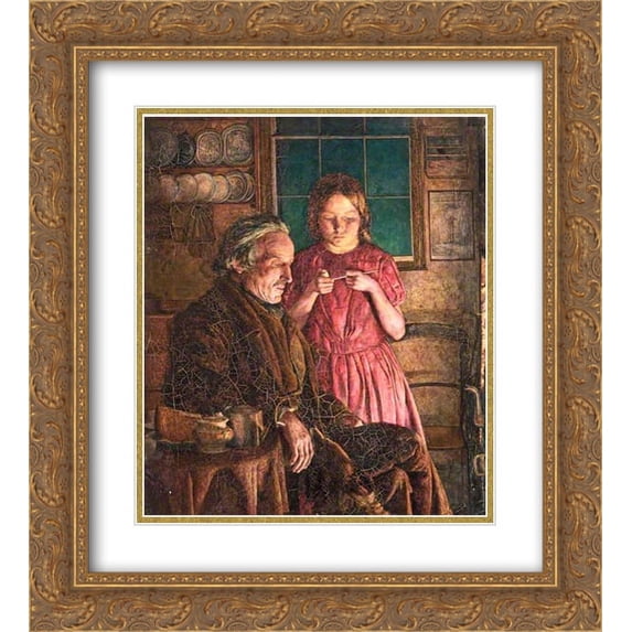 John Lee 2x Matted 20x24 Gold Ornate Framed Art Print 'John Lee-Grandfather's Comfort'