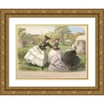 thumbnail image 1 of John Leech 24x20 Gold Ornate Framed and Double Matted Museum Art Print Titled - The Fair Toxophilites, 1 of 4