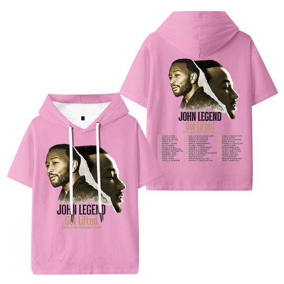 John Legend Get Lifted 20th Anniversary Tour Hooded Short Sleeved Shirt Unisex Hoody