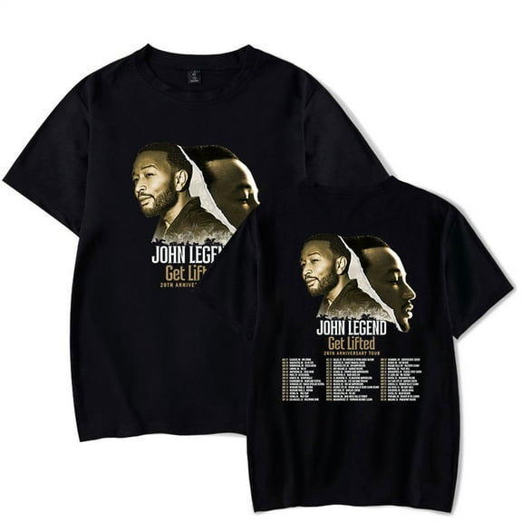 John Legend Get Lifted 20th Anniversary Tour Tshirt Fashion Short Sleeve Hip Hop Tees