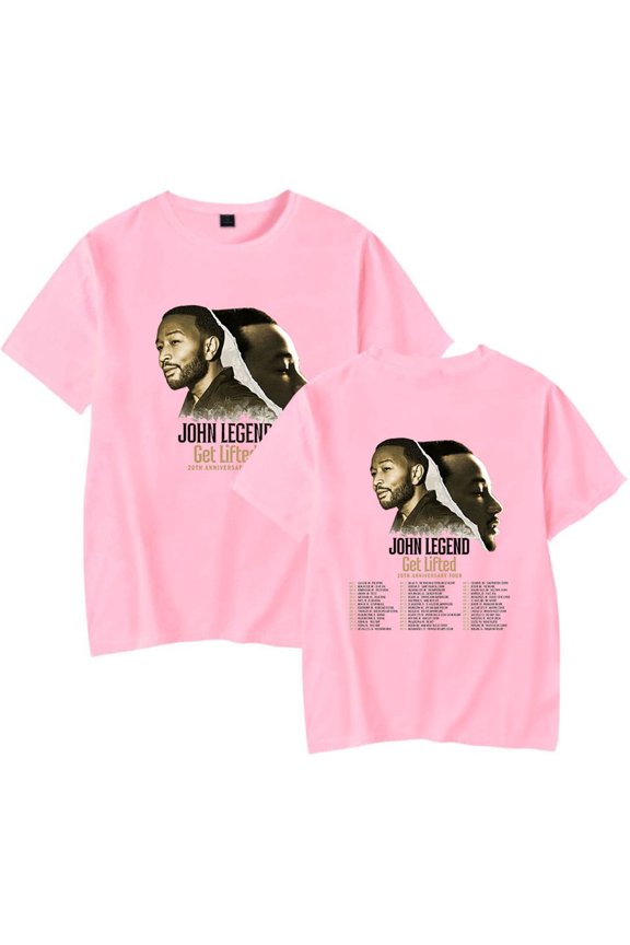 John Legend Get Lifted 20th Anniversary Tour Tshirt Fashion Short Sleeve Hip Hop Tees