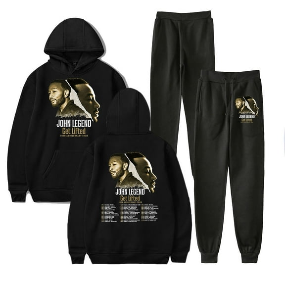 John Legend Get Lifted 20th World Tour 2025 Merch Hoodie and SWEATPANTS set pop print Unisex Casual Street Clothing
