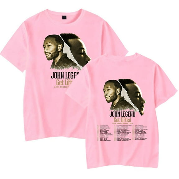 John Legend Get Lifted 20th World Tour 2025 T-Shirts Merch Women Clothes Trend Casual Short Sleeve Top