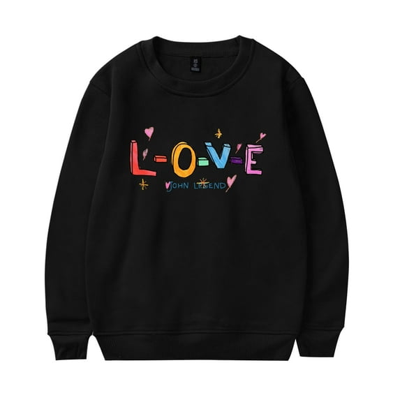 John Legend New Single LOVE Print Sweatshirt O-neck Long Sleeve Fashion Pullovers 2024 New Fashion Streetwear