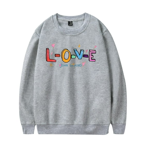 John Legend New Single LOVE Print Sweatshirt O-neck Long Sleeve Fashion Pullovers 2024 New Fashion Streetwear
