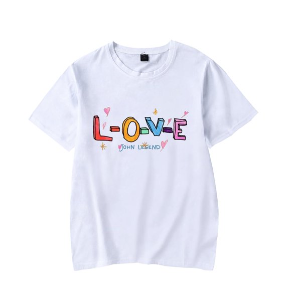 John Legend New Single LOVE Print T-shirt Short-sleeved Women Men Fashion Casual Summer Tee