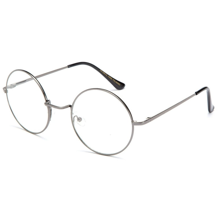 Newbee John Lennon Glasses Hippy 60 s Vintage Retro Round Designer Inspired Walrus Style Sunglasses Clear Lens Eye Glasses with Comfortable Spring