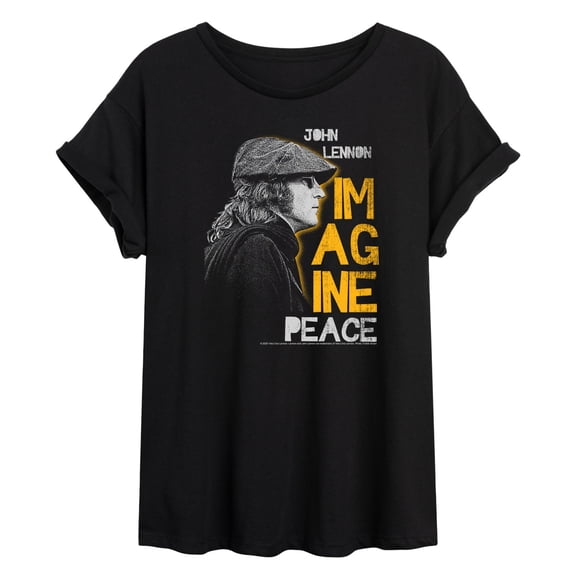 John Lennon - John Lennon Profile Dark Garments Only - Women's Oversized Graphic T-Shirt