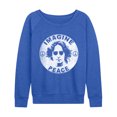 thumbnail image 1 of John Lennon - Lennon Imagine Peace Women's Lightweight French Terry Wide Neck Long Sleeve Graphic Shirt, 1 of 3