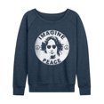 thumbnail image 1 of John Lennon - Lennon Imagine Peace Women's Lightweight French Terry Wide Neck Long Sleeve Graphic Shirt, 1 of 4