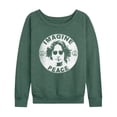 thumbnail image 1 of John Lennon - Lennon Imagine Peace Women's Lightweight French Terry Wide Neck Long Sleeve Graphic Shirt, 1 of 4