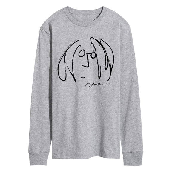 John Lennon - Line Drawing - Men's Long Sleeve Graphic T-Shirt