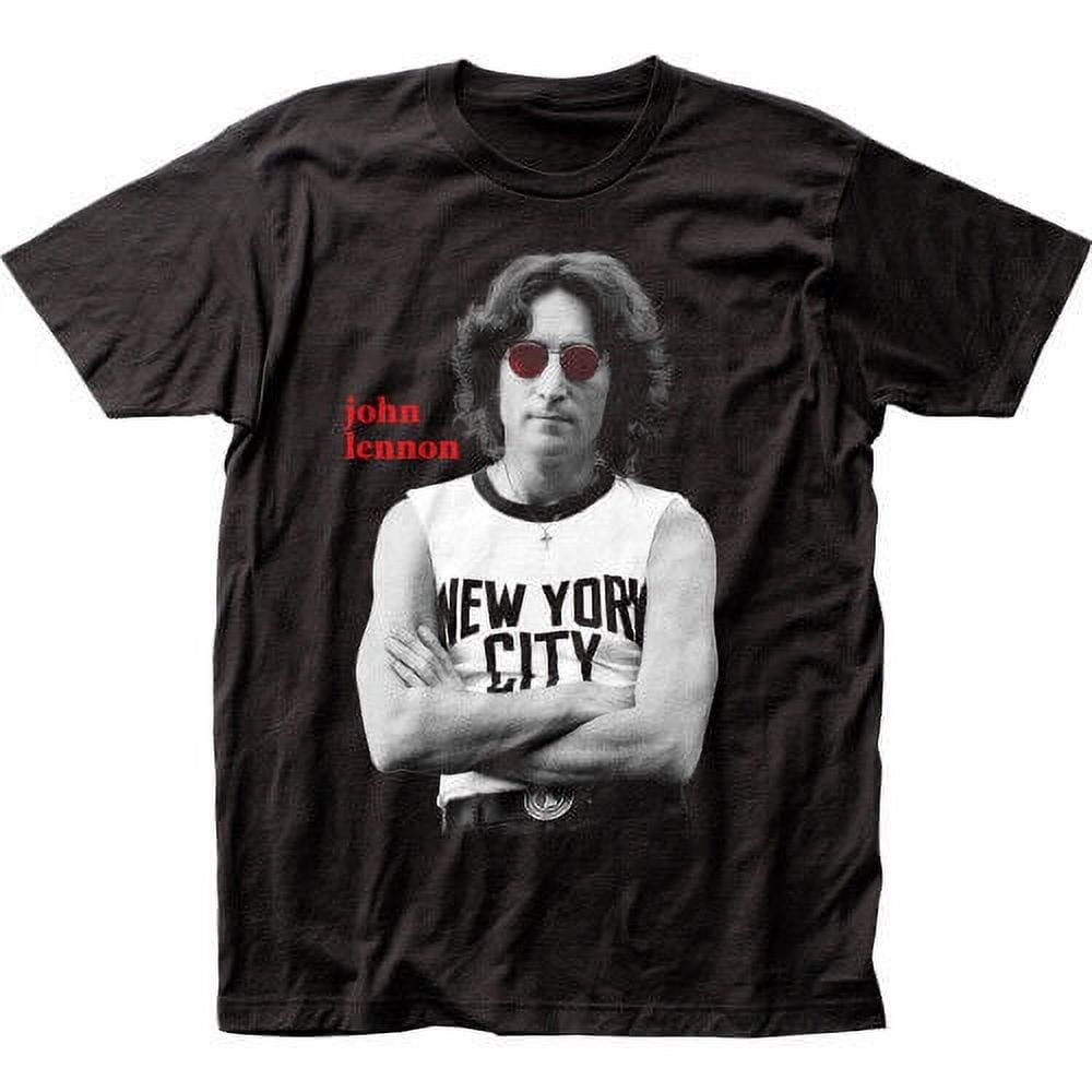 John Lennon NYC Portrait Logo T-Shirt - Official Licensed Men's T-Shirt, 100% Cotton, Grey, Size XXL