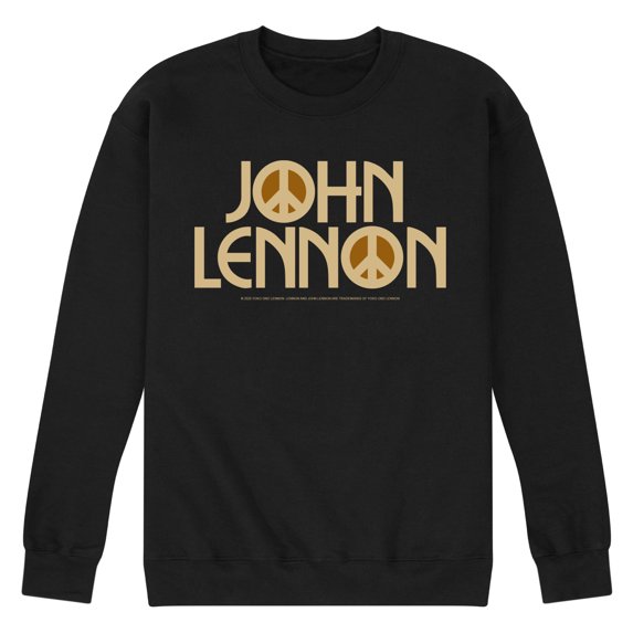 John Lennon - Peace Logo - Men's Long Sleeve Crew Fleece Sweatshirt