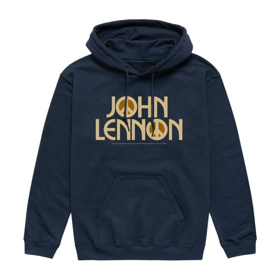 John Lennon - Peace Logo - Mens Long Sleeve Fleece Pullover Hoodie