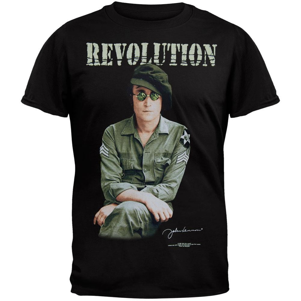 JOHN LENNON revolution バンドTシャツ John Lennon - Revolution Black T-Shirt - Walmart.com