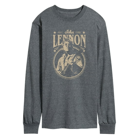 John Lennon - Vintage Guitar - Men's Long Sleeve Graphic T-Shirt