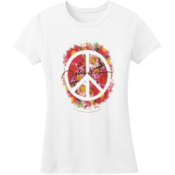 John Lennon Women's Juniors Peace Short Sleeve T Shirt