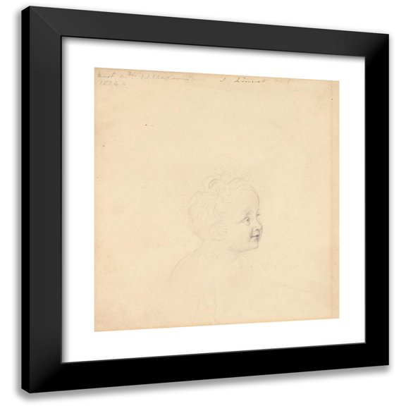 John Linnell 12x13 Black Modern Framed Museum Art Print Titled - Study for Master William Wilberforce (1824)
