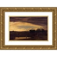 thumbnail image 1 of John Linnell 18x13 Gold Ornate Wood Frame and Double Matted Museum Art Print Titled - Evening, Storm Clearing off (1818-1819), 1 of 4