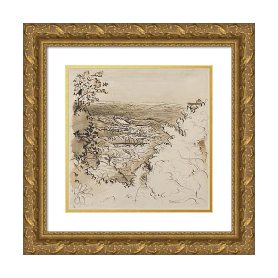 John Linnell 20x20 Gold Ornate Framed and Double Matted Museum Art Print Titled - Underriver-The Golden Valley (ca. 1833)
