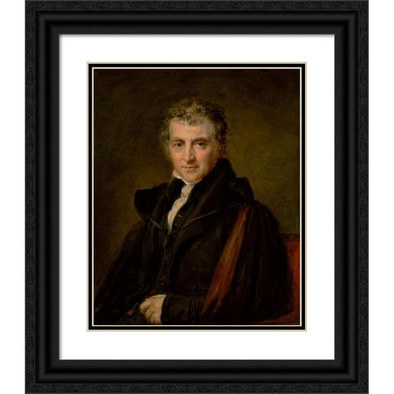 John Linnell 20x24 Black Ornate Framed Double Matted Museum Art Print Titled: Augustus Wall Callcott, R.A. (1847)