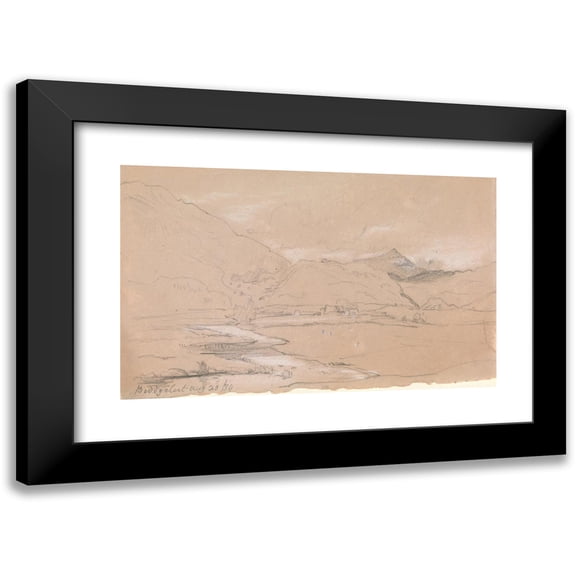 John Linnell 24x16 Black Modern Framed Museum Art Print Titled - Beddgelert (1834)