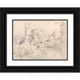 thumbnail image 1 of John Linnell 24x19 Black Ornate Framed Double Matted Museum Art Print Titled: Widecombe Village, 1 of 5